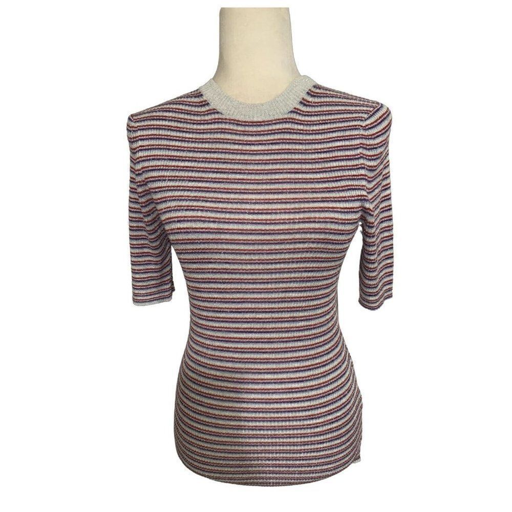 something navy new nordstrom red white blue striped short sleeve sweater small